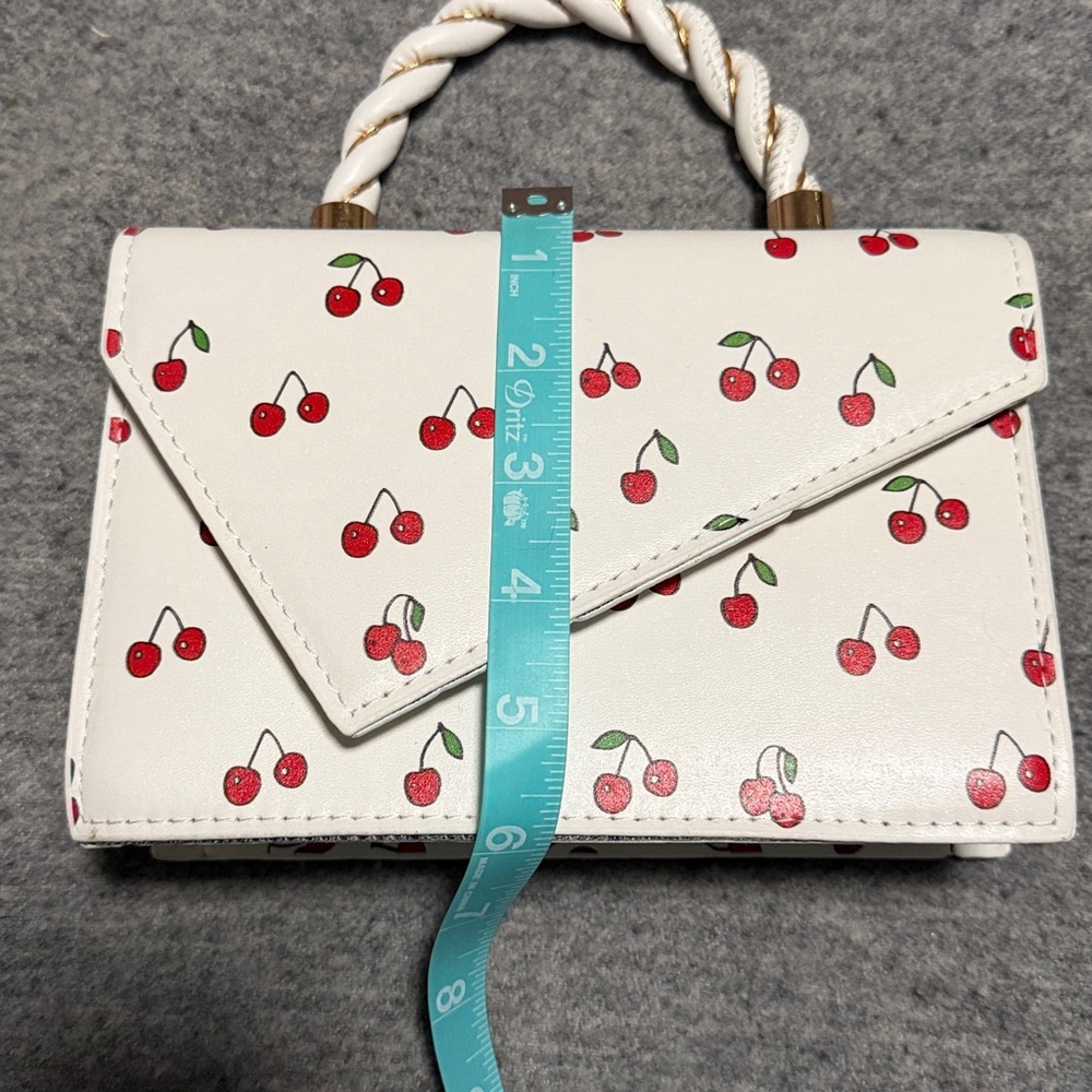 Cherry Print White Handbag